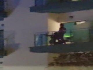 Blokes caught fucking on the balcony